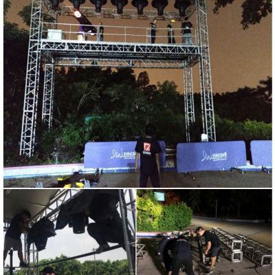 长隆欢乐世界演艺中心灯光架安装工程